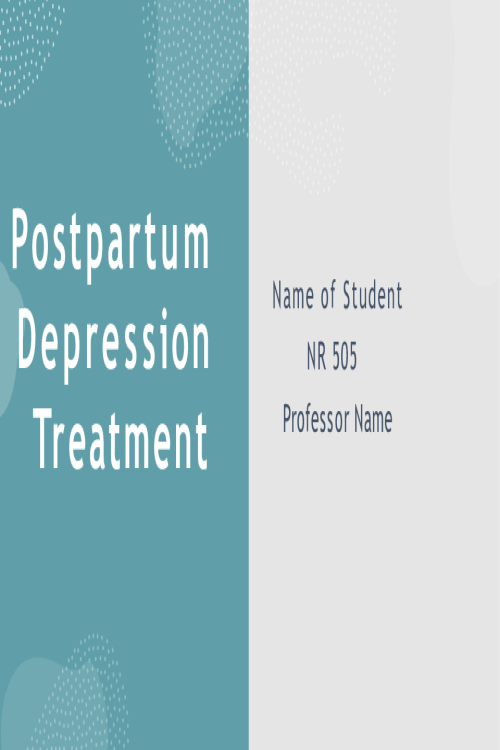 NR 505NP Week 7 Assignment; Recommendation for an Evidence-Based Practice Change Presentation - Postpartum Depression Treatment