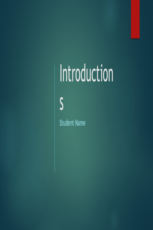 NR 507 Week 1 Discussion; Introductions (not graded, but required)