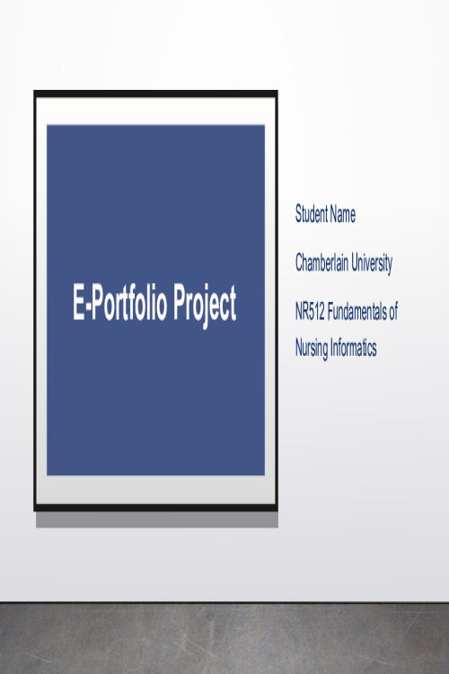 NR 512 Week 3 Assignment; E-Portfolio for the Graduate and Advance Practice Nurse (APN)