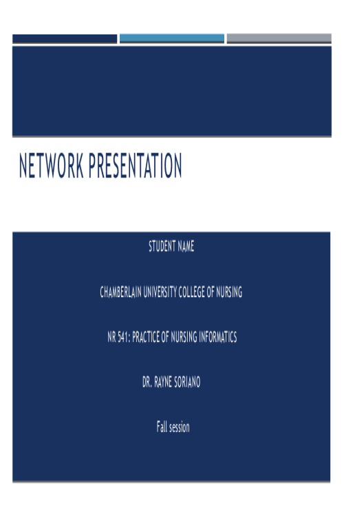 NR 541 Week 7 Assignment; Network Presentation - Local Area Network (LAN)